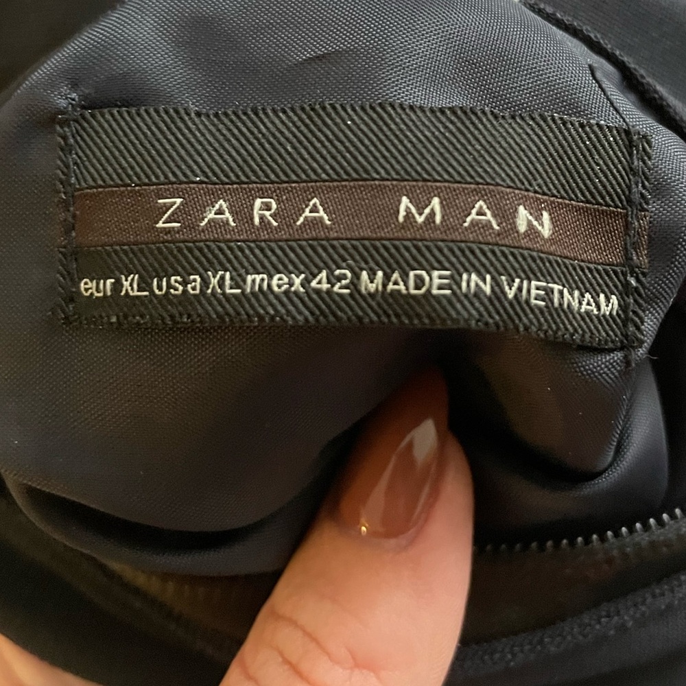 Zara Men’s Bomber Jacket (Navy Blue) - Picture 3 of 3